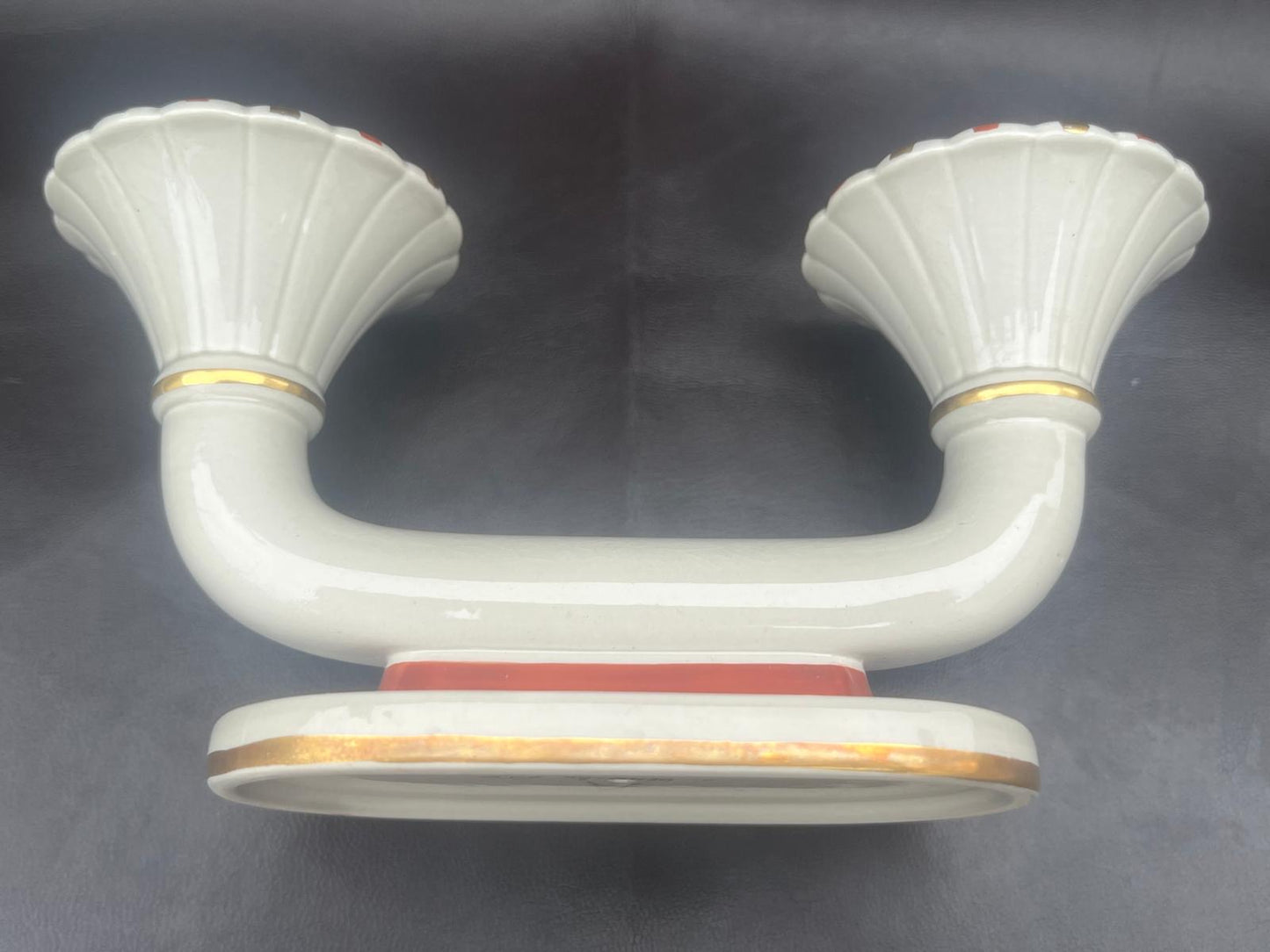 Royal Copenhagen Aluminia Oranja Tureby Faience Candle Holder Set Denmark