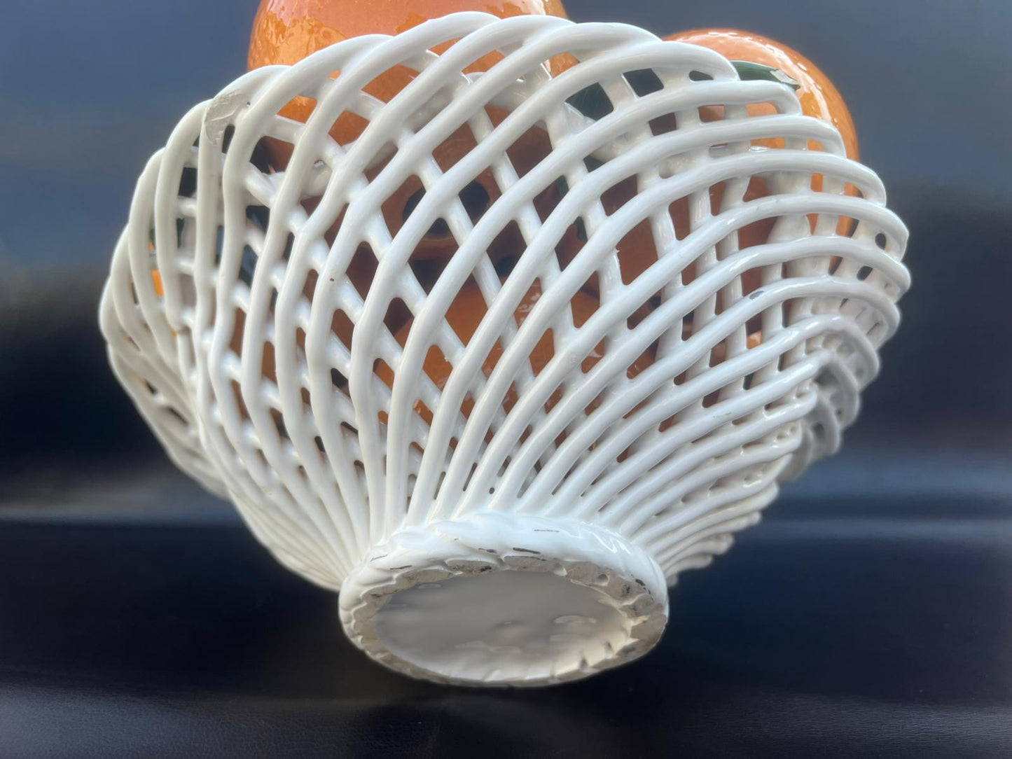 Vintage Spanish Handcrafted Centrepiece of Oranges In A Basket