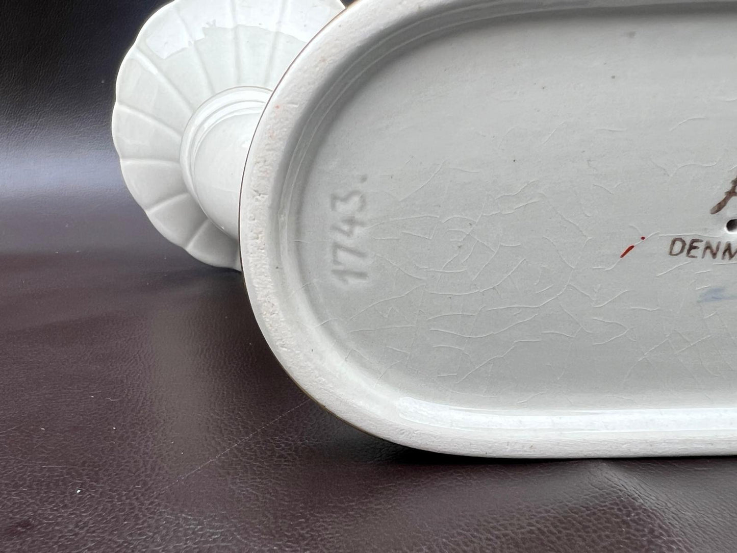 Royal Copenhagen Aluminia Oranja Tureby Faience Candle Holder Set Denmark