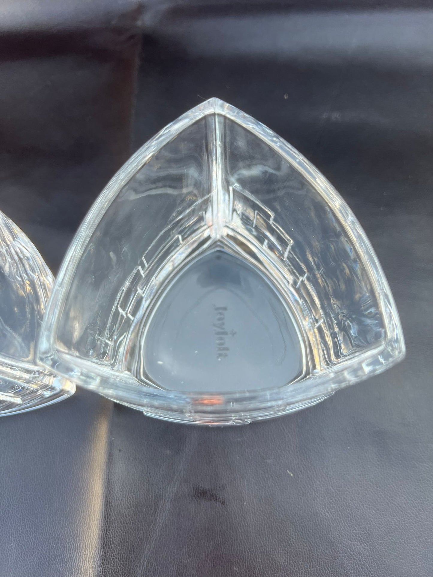 Joyjolt Revere Scotch Whiskey Glasses Crystal Geometric Design Set of 2