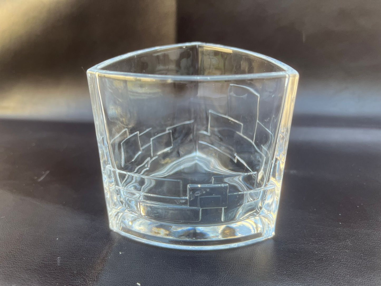Joyjolt Revere Scotch Whiskey Glasses Crystal Geometric Design Set of 2