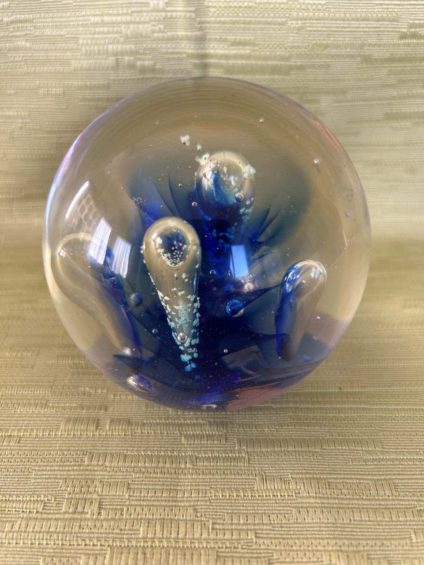 Vintage Murano Blue Glass Paperweight