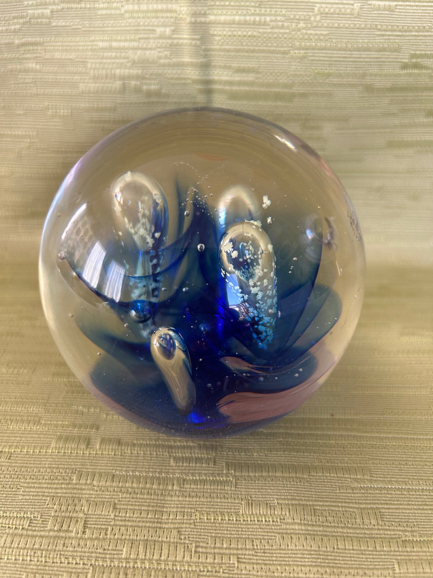Vintage Murano Blue Glass Paperweight