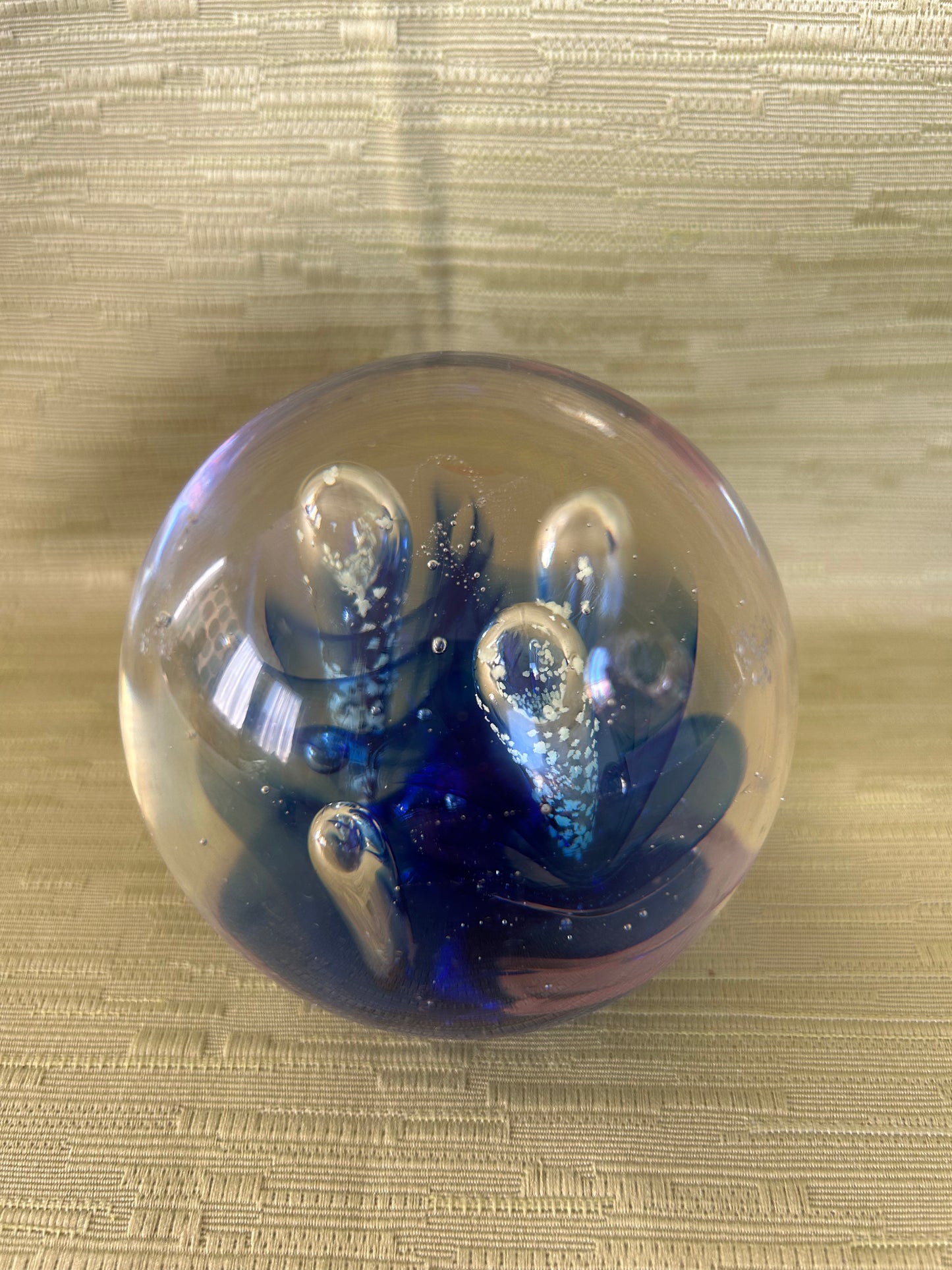 Vintage Murano Blue Glass Paperweight