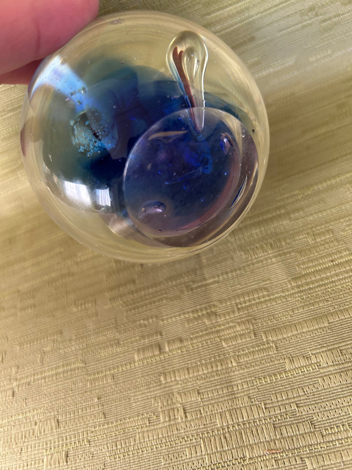 Vintage Murano Blue Glass Paperweight