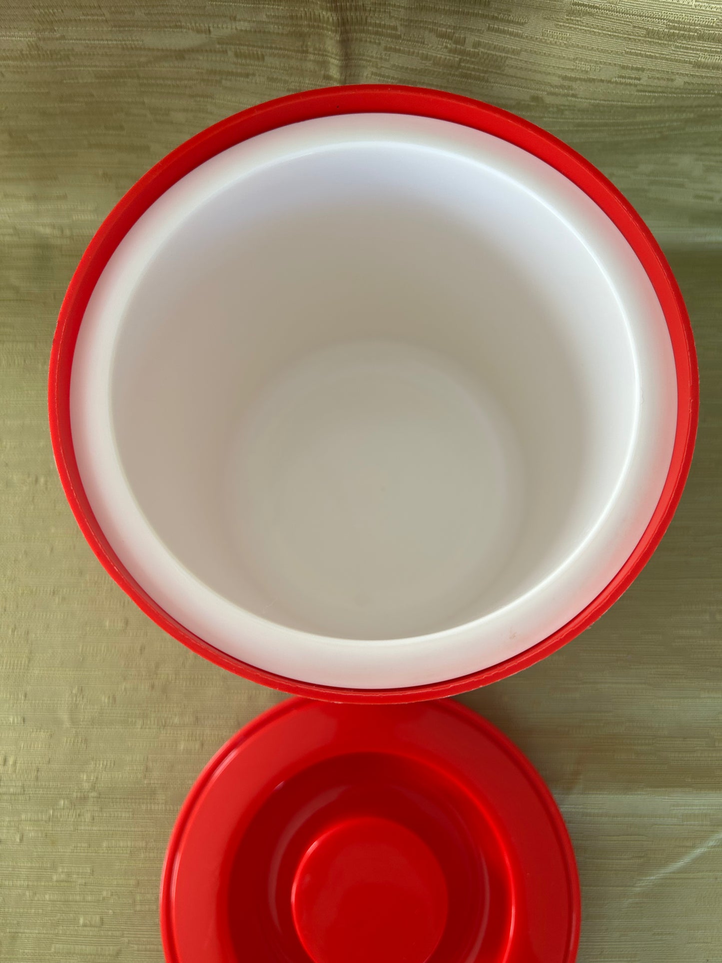 Vintage Retro 1980s Embee Ice Bucket with Lining Red