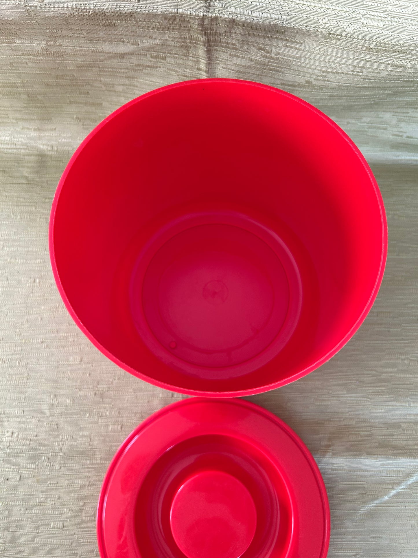 Vintage Retro 1980s Embee Ice Bucket with Lining Red