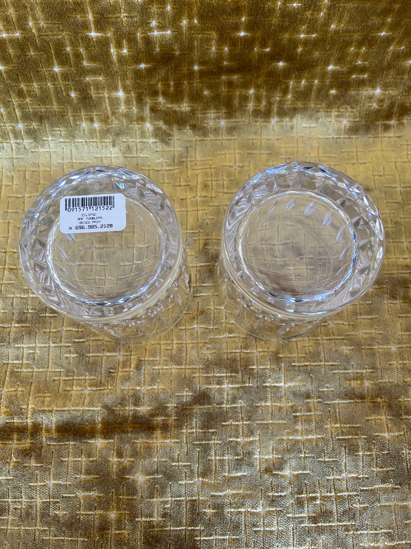 Rare Pair Of Waterford Crystal Nocturne Eclipse Whiskey Glasses With Original Box