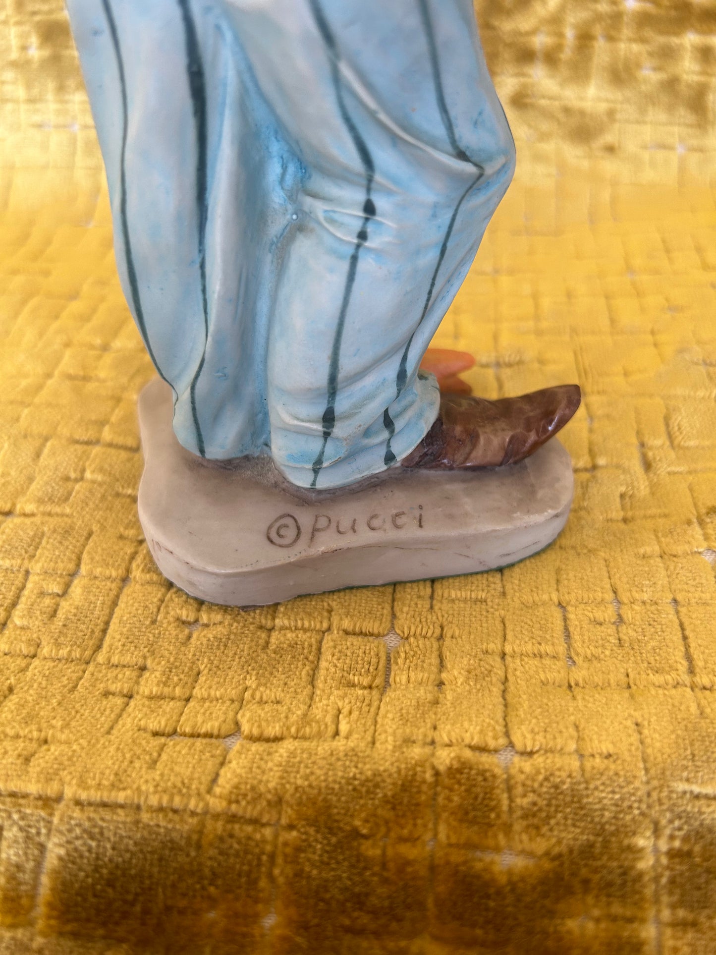 Vintage Pucci Clown Holding a Ball Resin Figurine