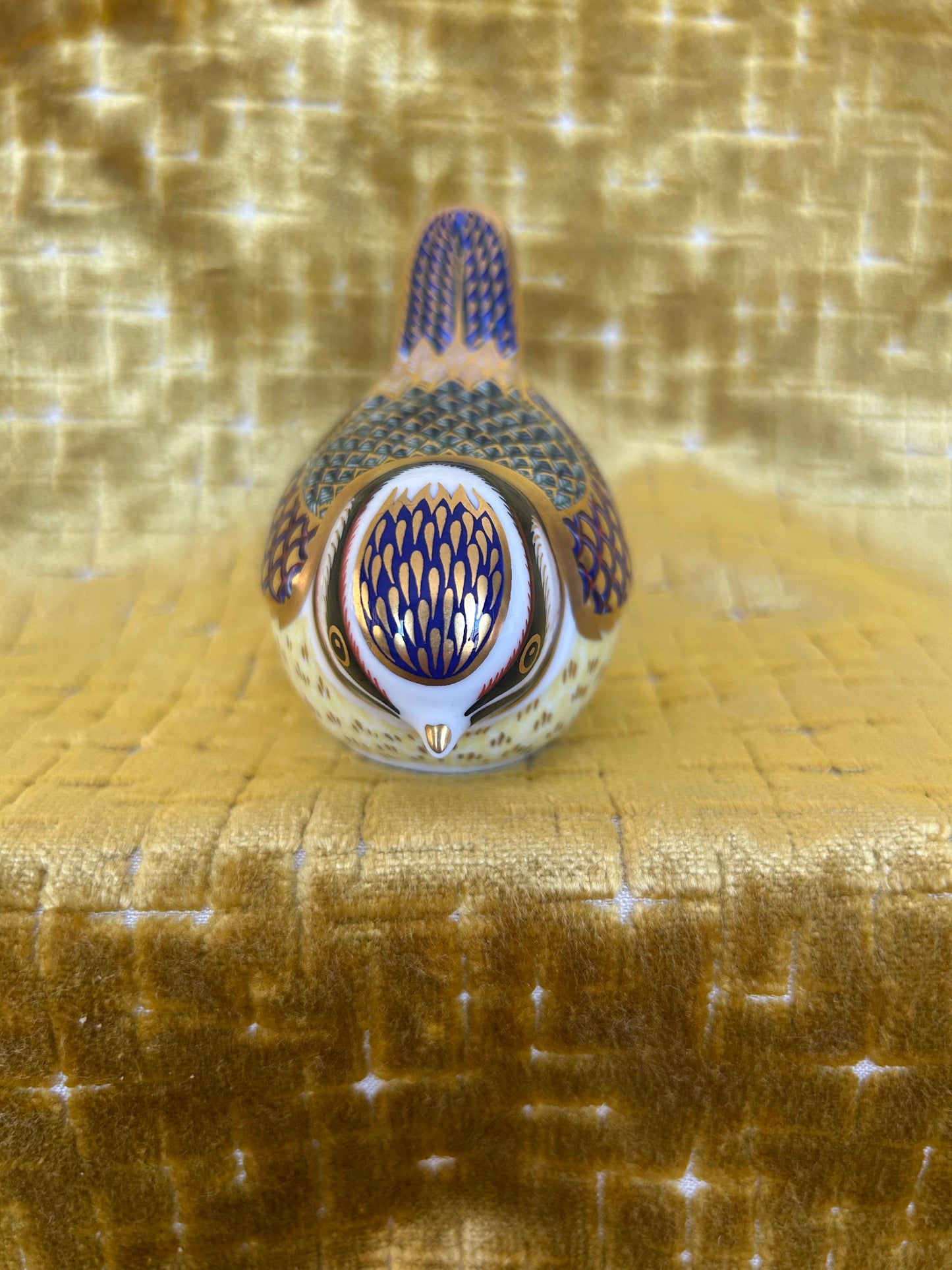 Royal Crown Derby Paperweight Blue Tit With Gold Stopper