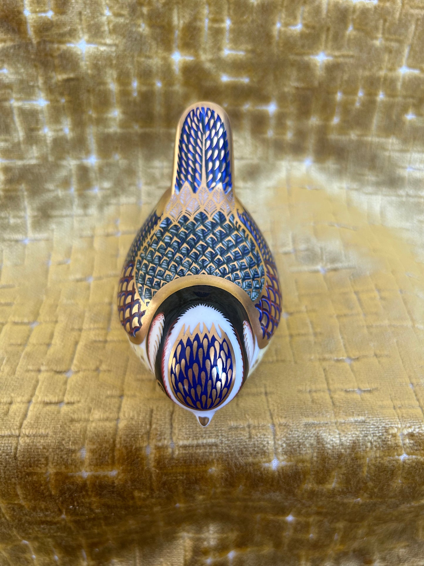 Royal Crown Derby Paperweight Blue Tit With Gold Stopper