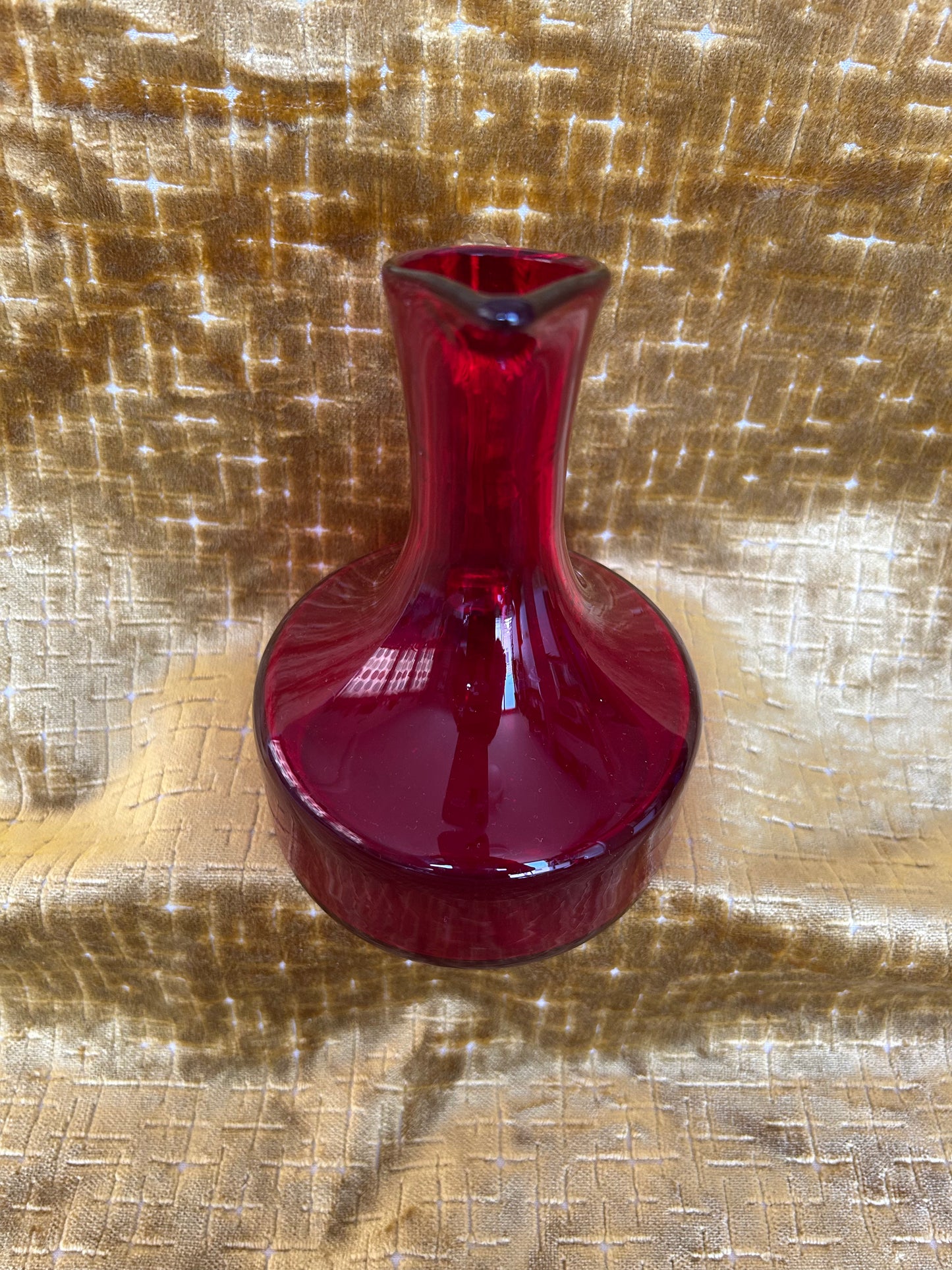 Whitefriars Ruby & Clear Glass Sparrow Beak Jug Large