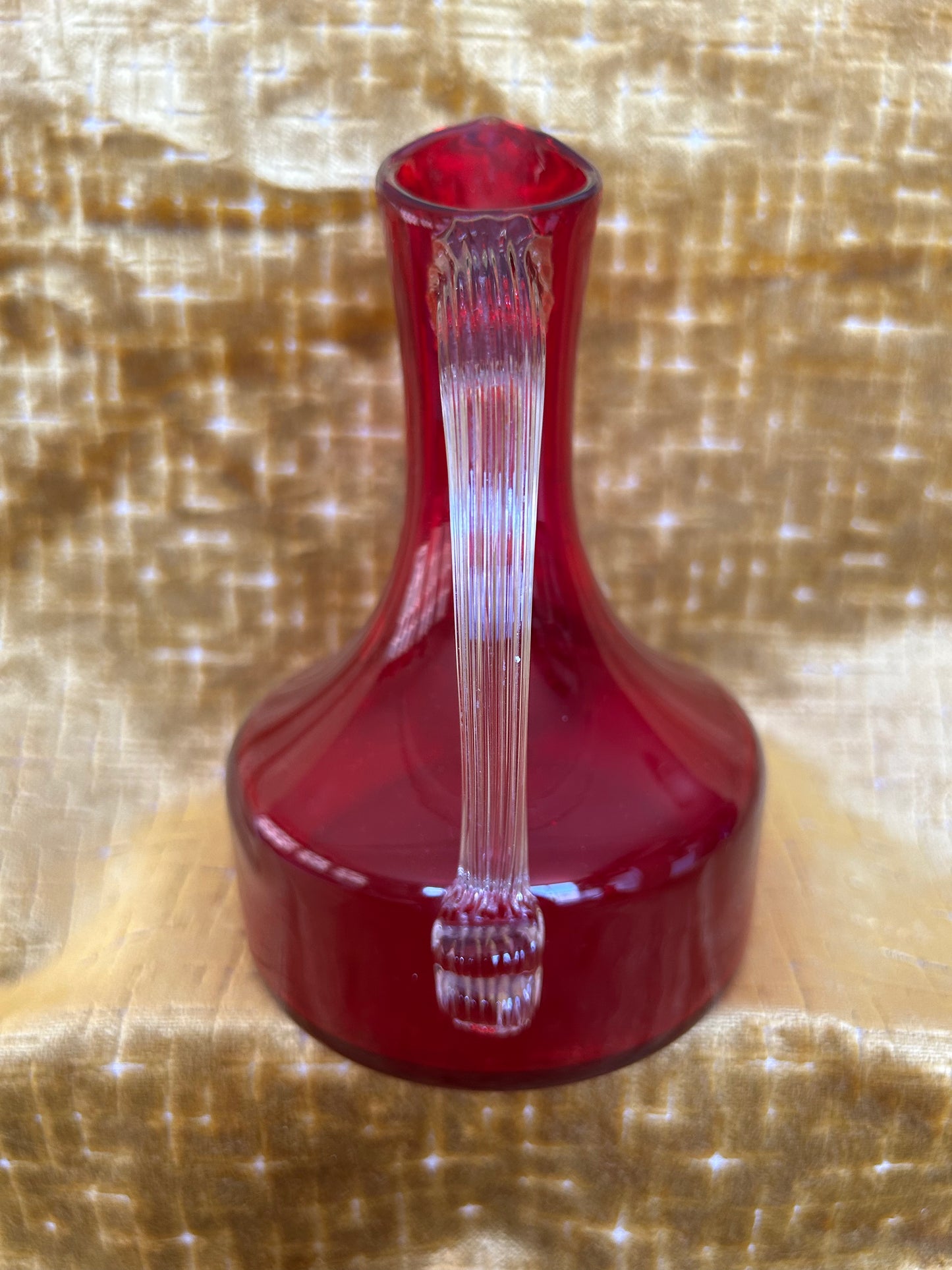 Whitefriars Ruby & Clear Glass Sparrow Beak Jug Large