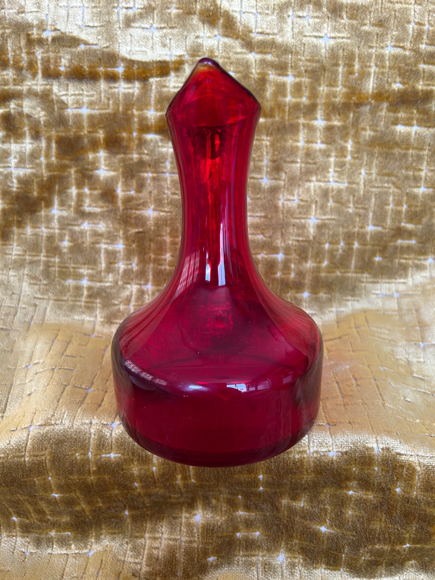 Whitefriars Ruby & Clear Glass Sparrow Beak Jug