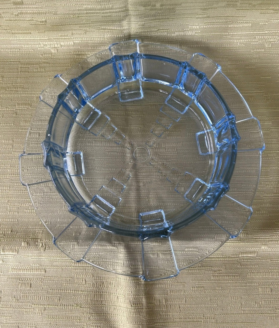 Rare Blue Glass Round Butter Dish Cow 1930’s Art Deco by Stolze Heřmanova Hut