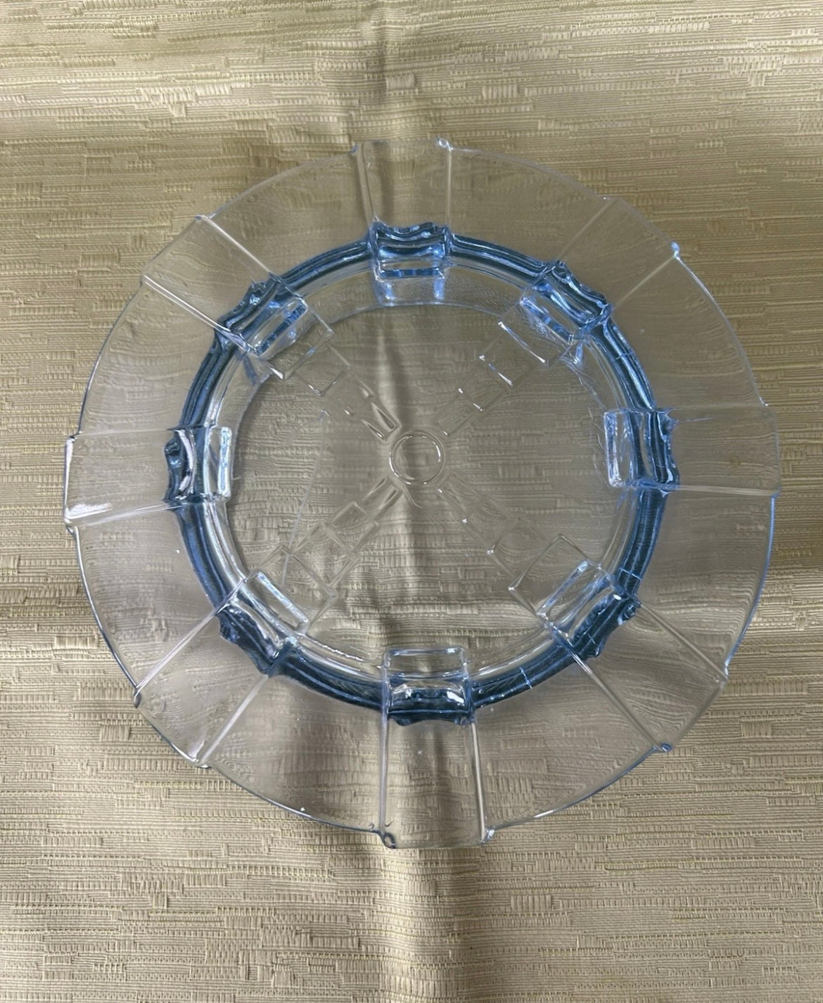 Rare Blue Glass Round Butter Dish Cow 1930’s Art Deco by Stolze Heřmanova Hut