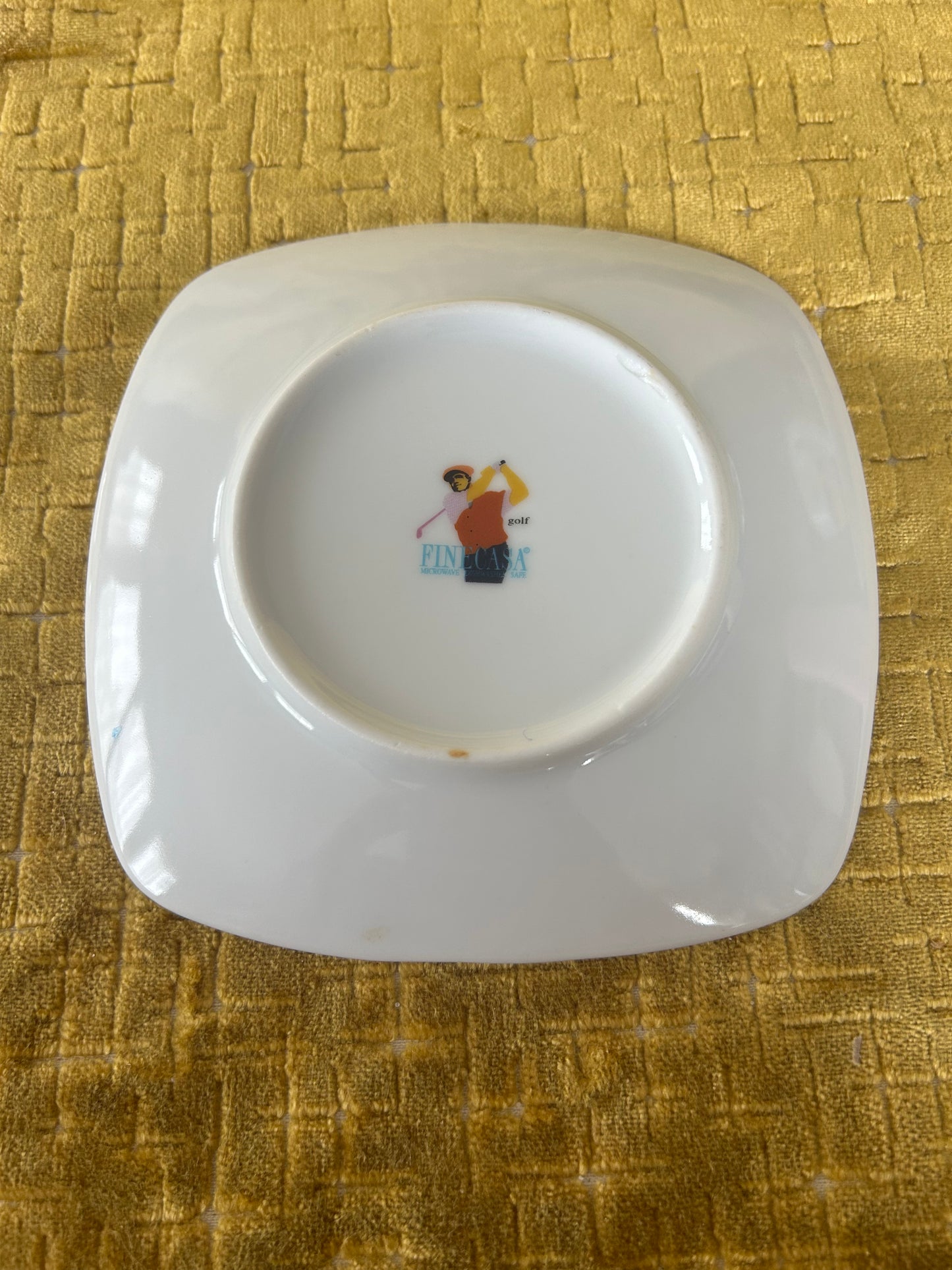 Rare Pair Of Finecasas Coffee Cups and Saucers in a Golf Design