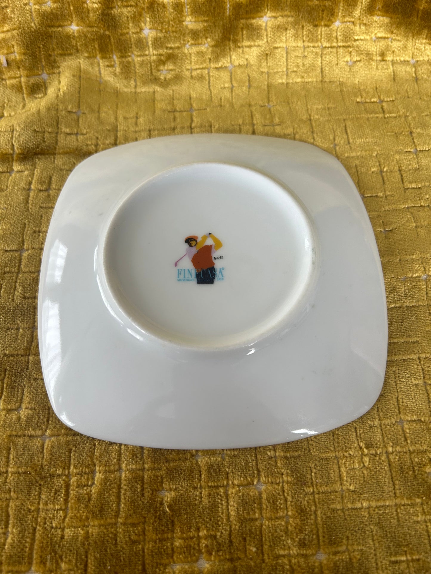 Rare Pair Of Finecasas Coffee Cups and Saucers in a Golf Design