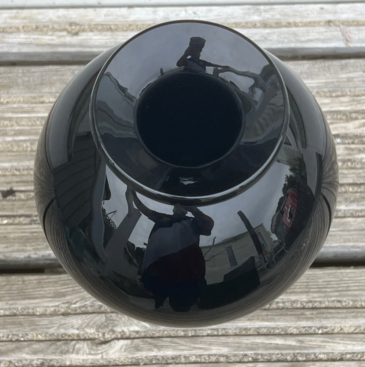 Vintage Murano Paolo Venini Vase Large Black Glass Venice 1950’s Mid Century