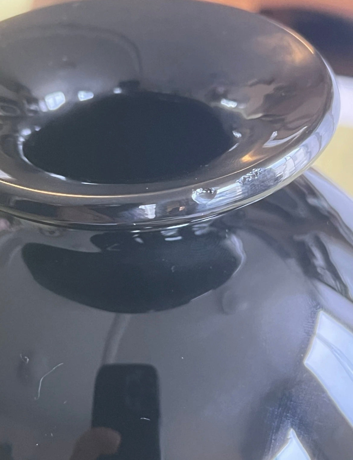 Vintage Murano Paolo Venini Vase Large Black Glass Venice 1950’s Mid Century