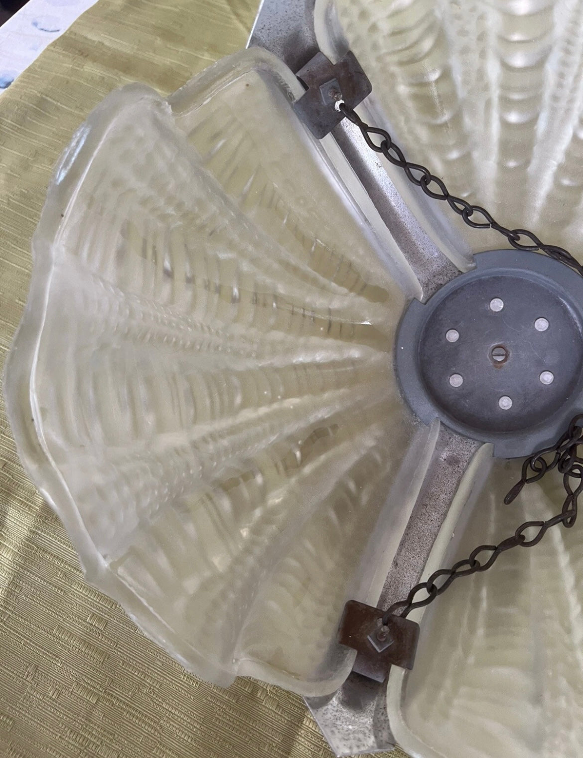 Vintage Clam Shell Ceiling Pendant Lamp Light Shade Art Deco 1920/1930’s
