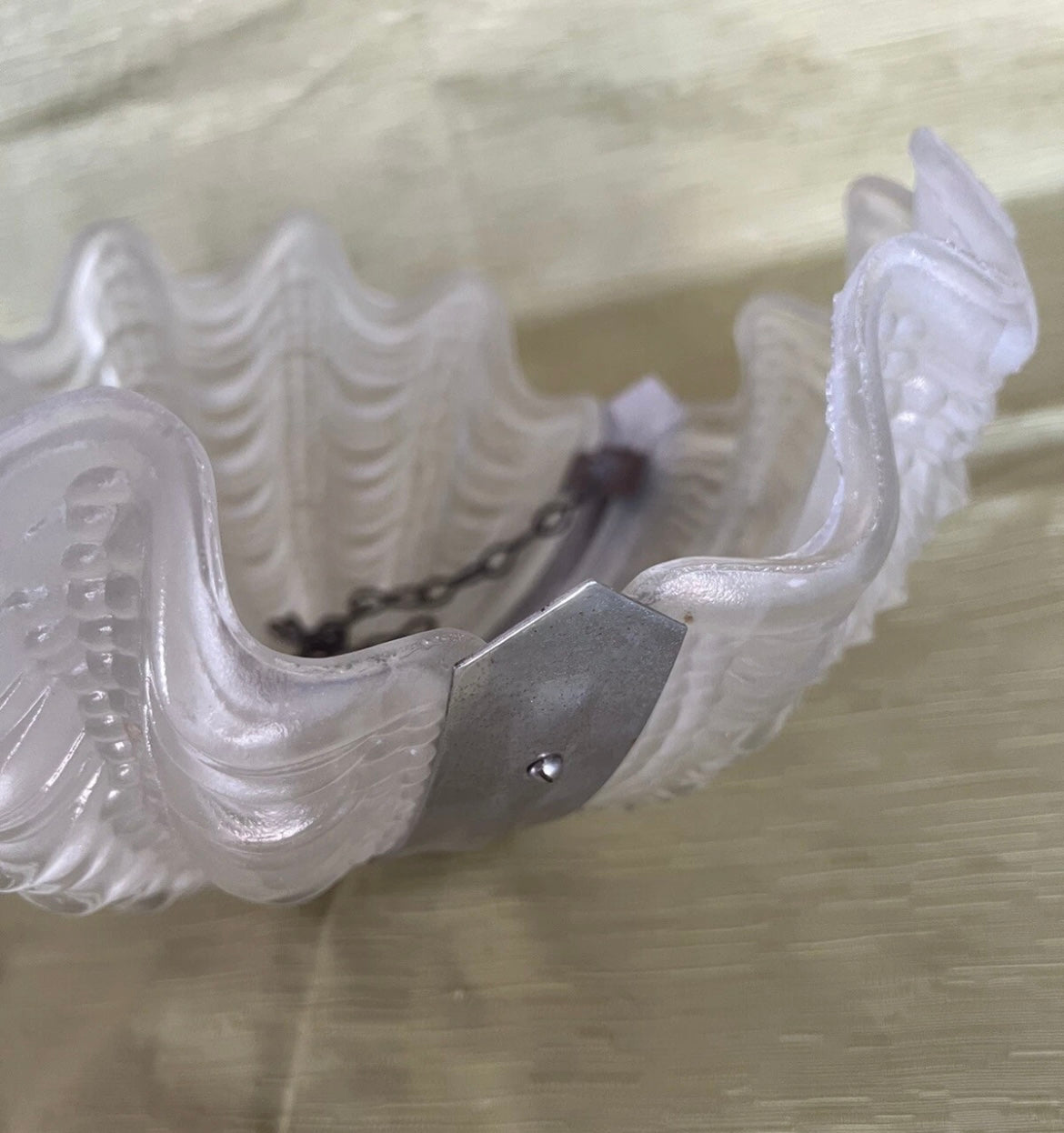 Vintage Clam Shell Ceiling Pendant Lamp Light Shade Art Deco 1920/1930’s