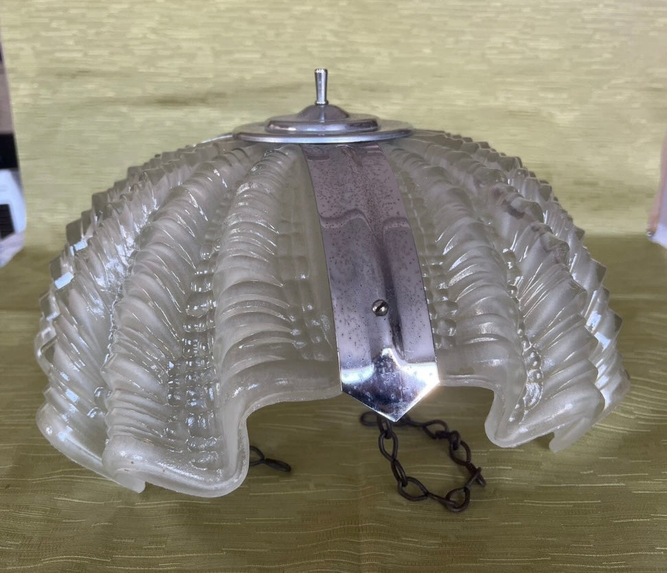 Vintage Clam Shell Ceiling Pendant Lamp Light Shade Art Deco 1920/1930’s