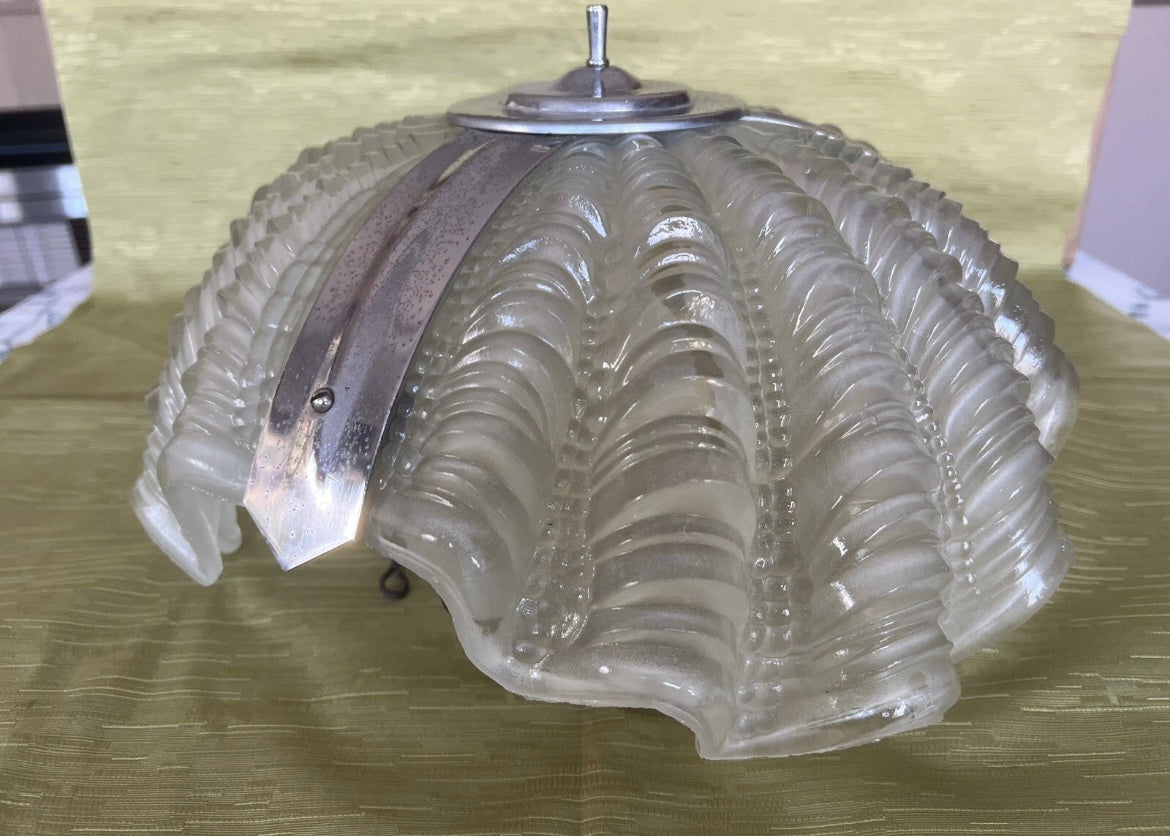Vintage Clam Shell Ceiling Pendant Lamp Light Shade Art Deco 1920/1930’s