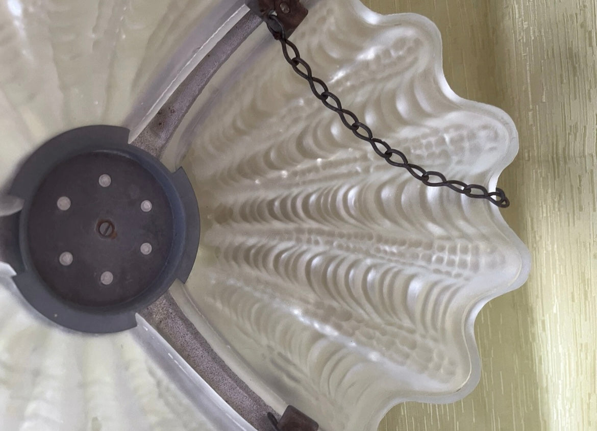Vintage Clam Shell Ceiling Pendant Lamp Light Shade Art Deco 1920/1930’s