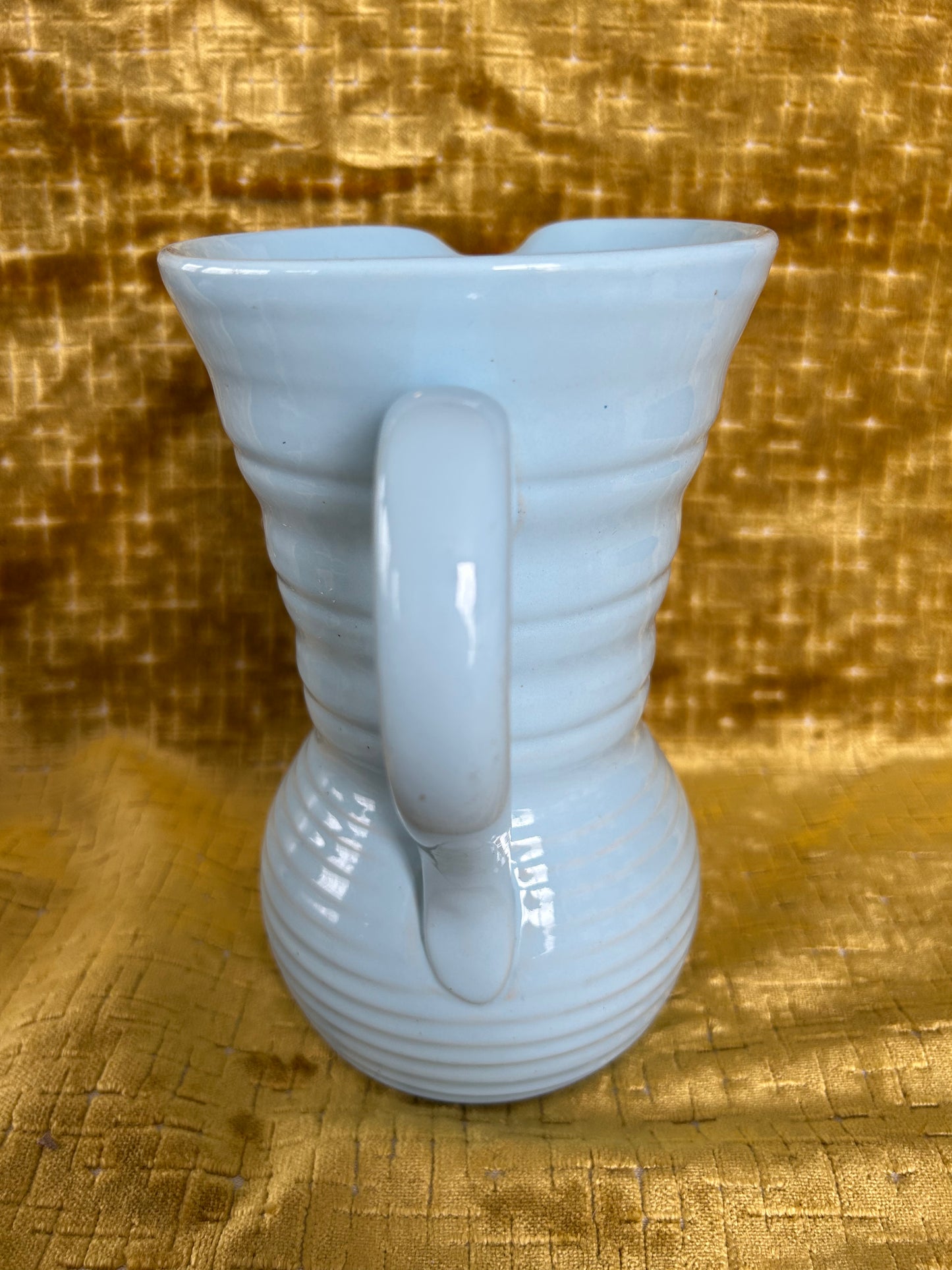 Lovatts Vintage Ceramic Ribbed Jug Pitcher In Pale Blue