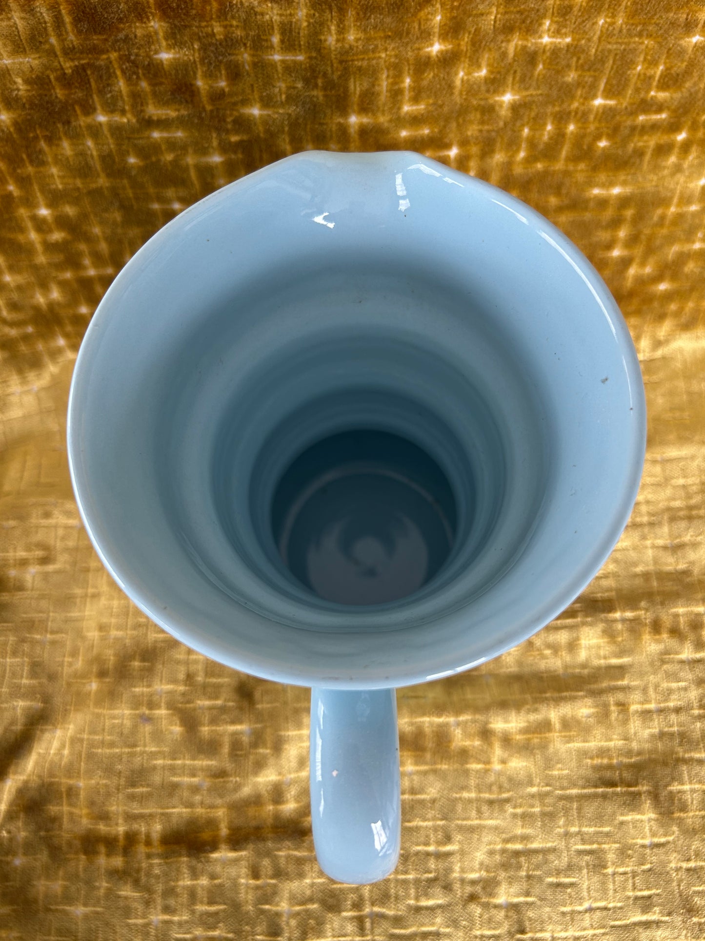 Lovatts Vintage Ceramic Ribbed Jug Pitcher In Pale Blue