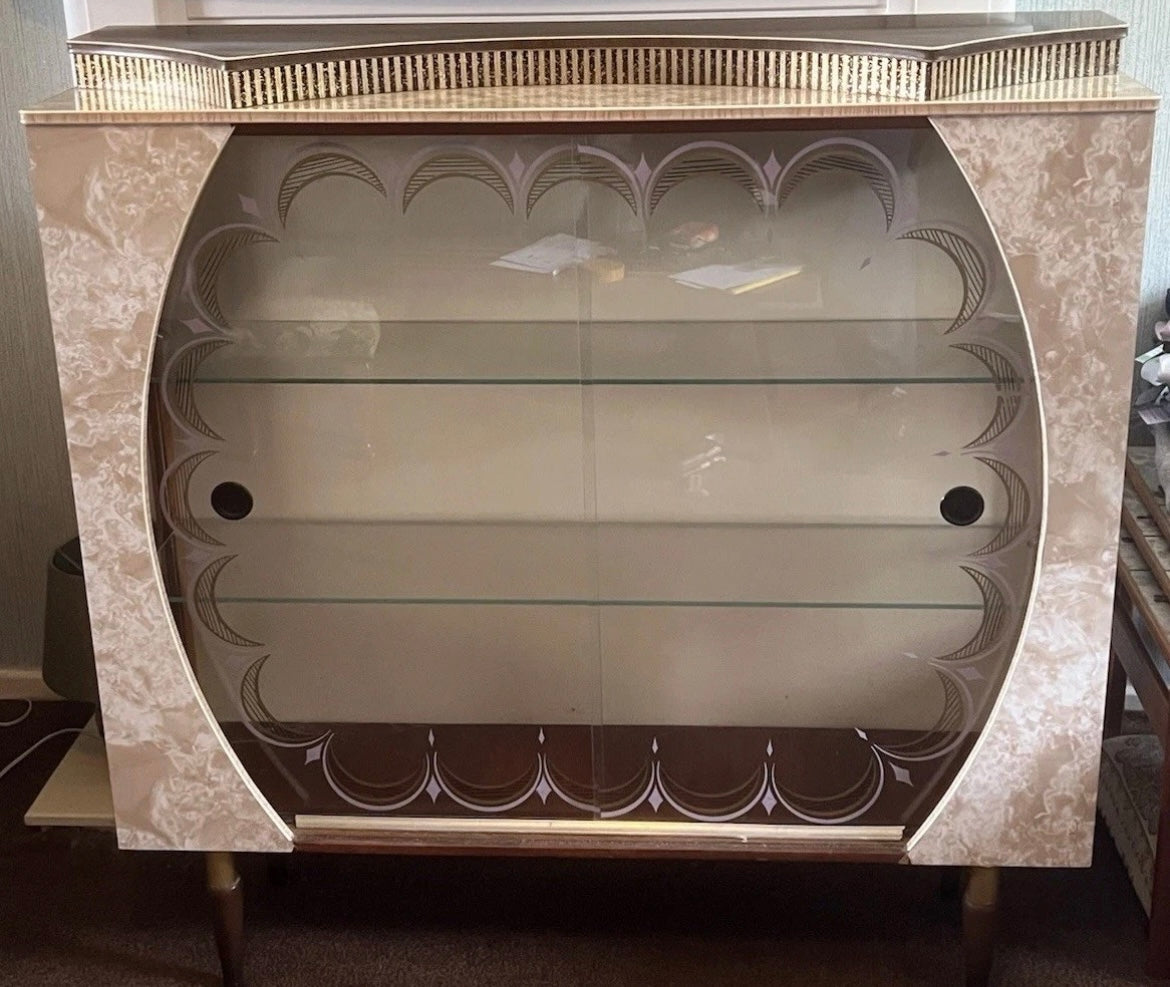 Vintage Retro Art Deco Cocktail / Drinks Cabinet