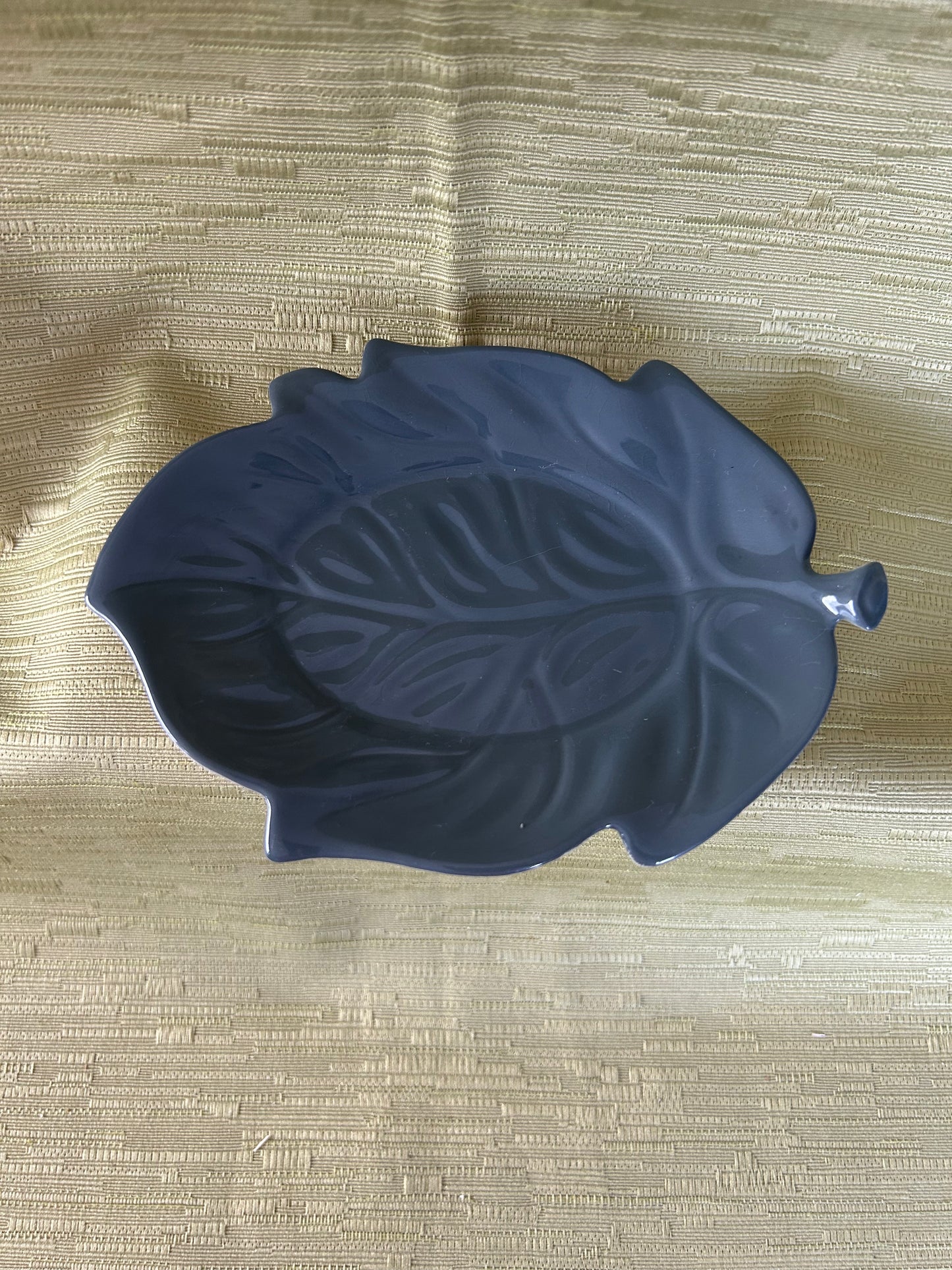 Rare Vintage Carltonware Design Blue Leaf Preserve Jam / Sauce Pot and Stand