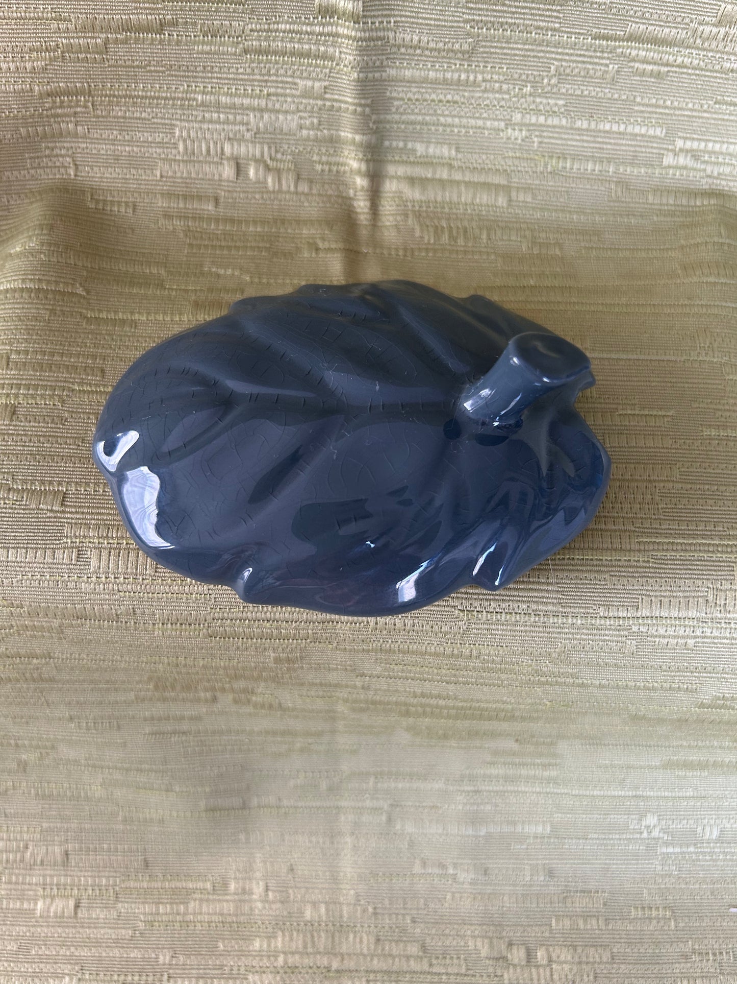 Rare Vintage Carltonware Design Blue Leaf Preserve Jam / Sauce Pot and Stand