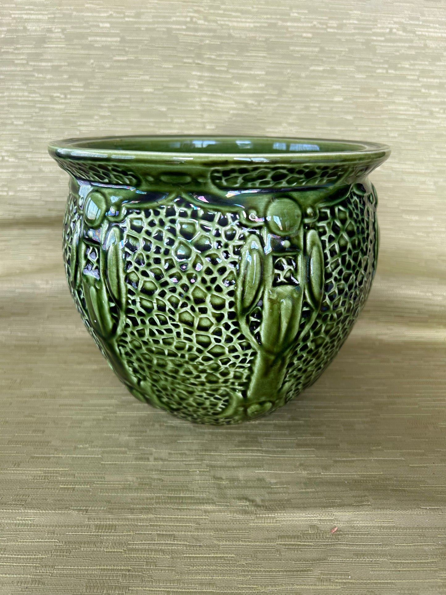 Green Antique Thomas Forester Art Nouveau Majolica Jardinière Florence
