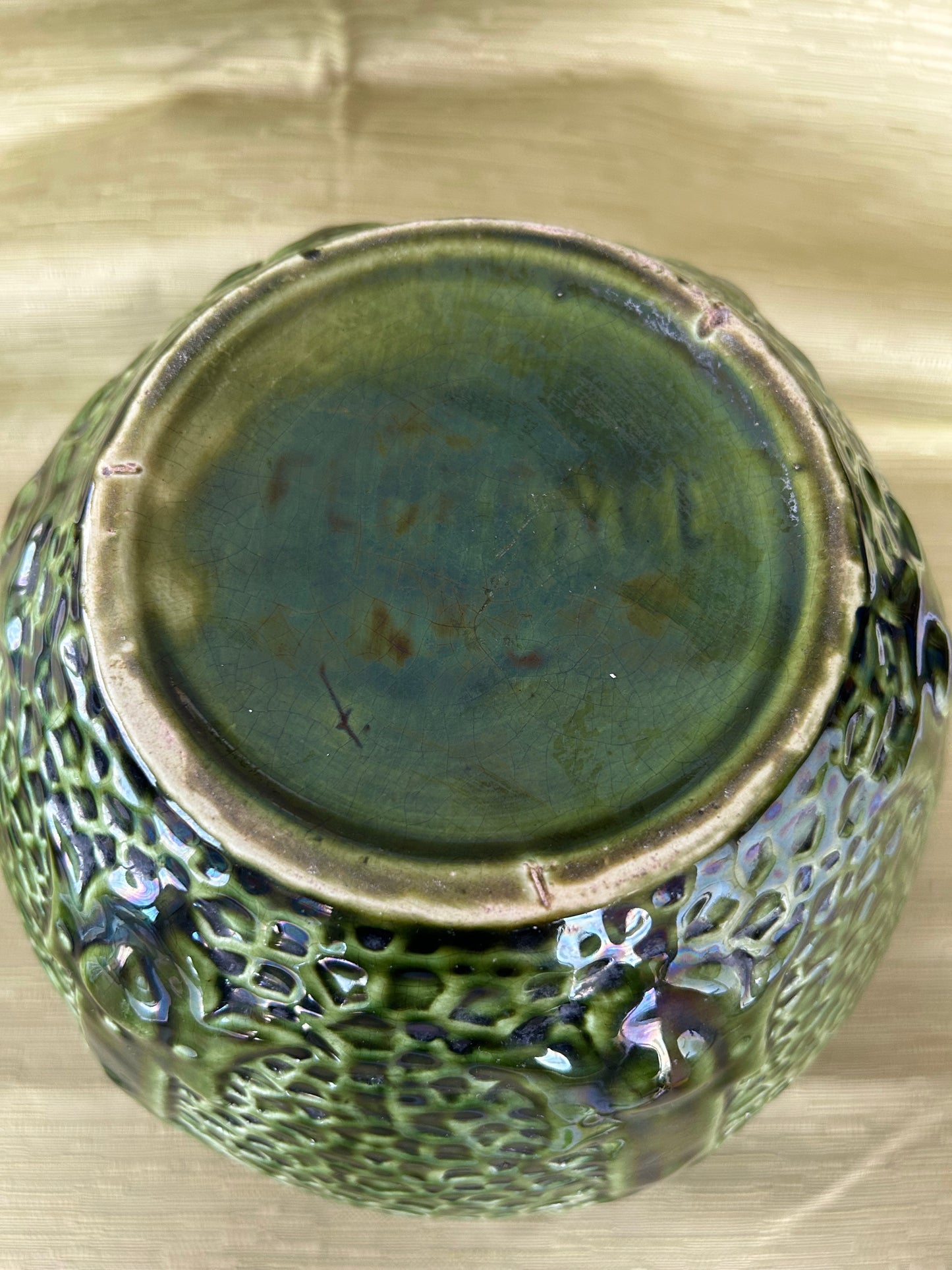 Green Antique Thomas Forester Art Nouveau Majolica Jardinière Florence