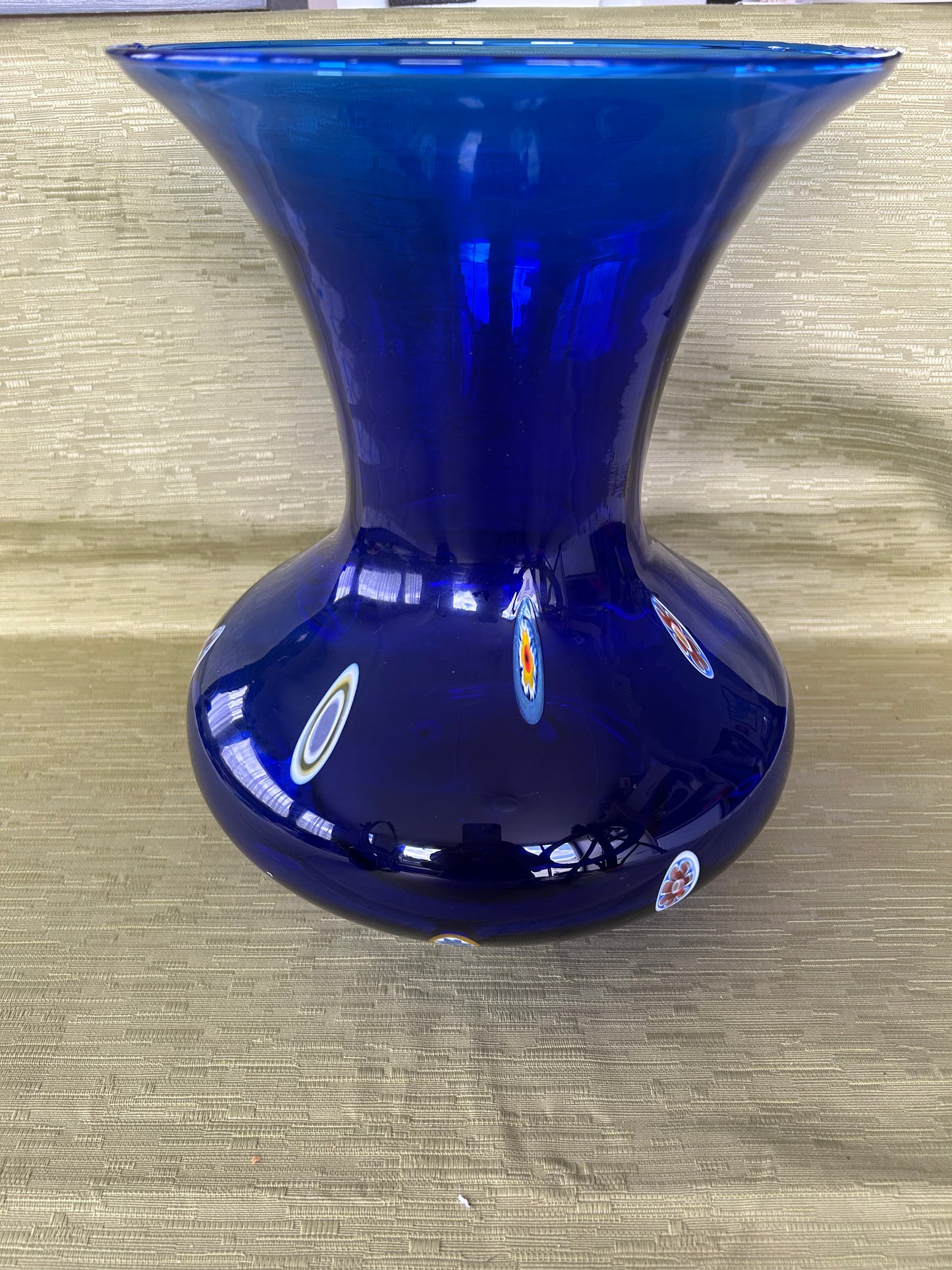 Rare stunning Blue Murano Millefiori Glass Vase