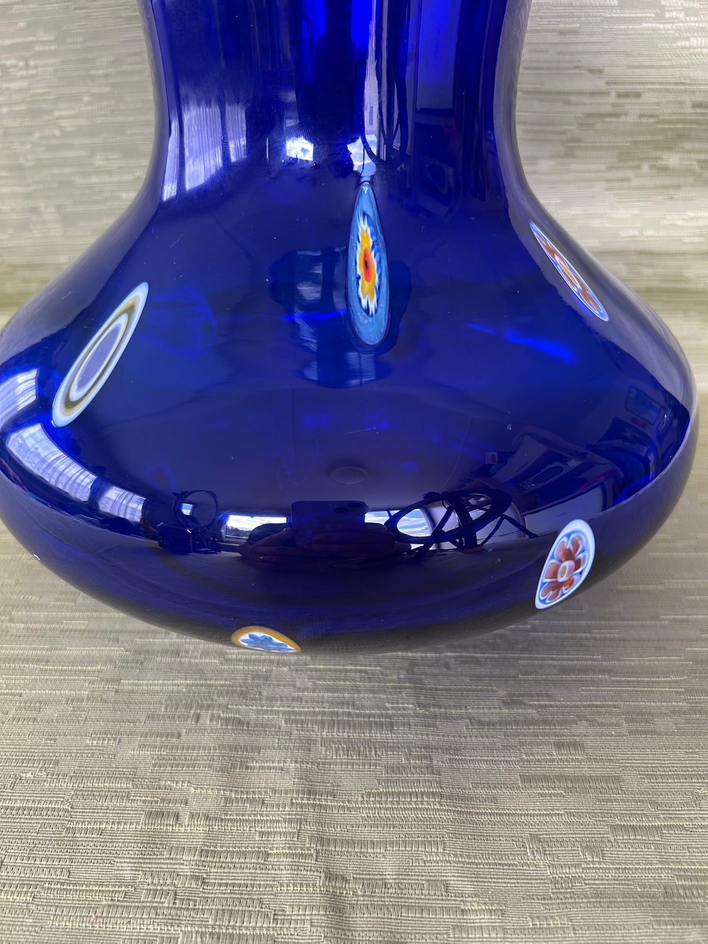 Rare stunning Blue Murano Millefiori Glass Vase