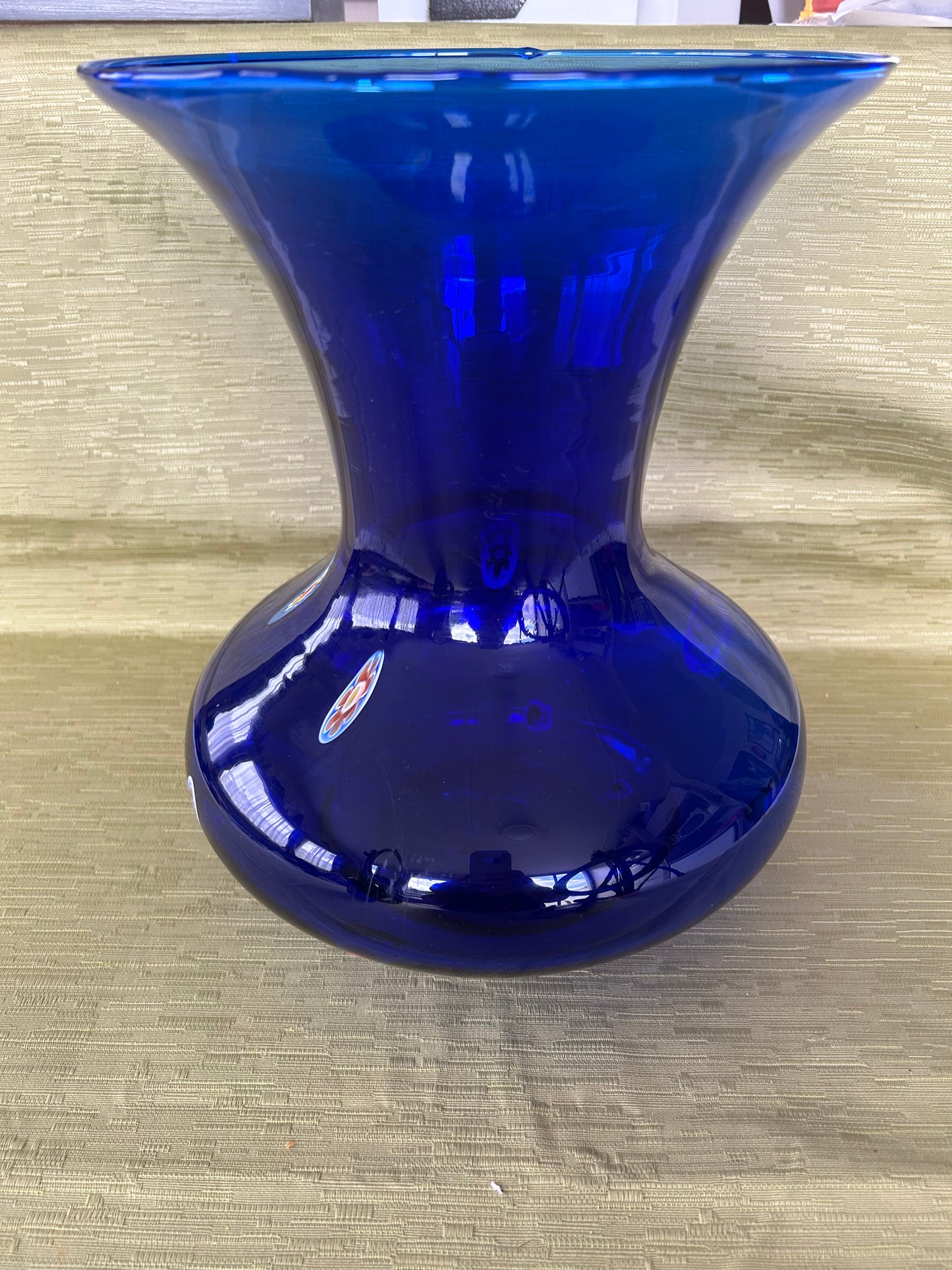 Rare stunning Blue Murano Millefiori Glass Vase