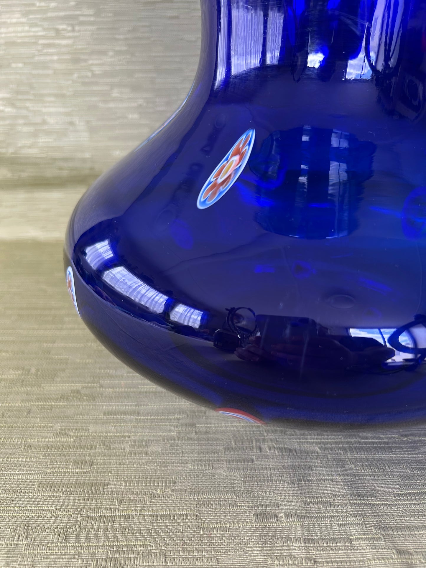 Rare stunning Blue Murano Millefiori Glass Vase