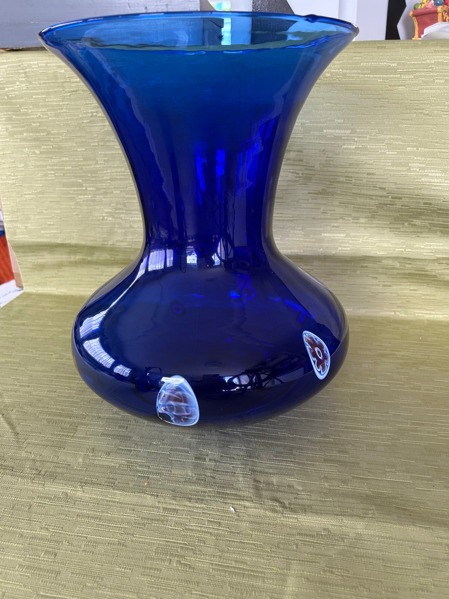 Rare stunning Blue Murano Millefiori Glass Vase