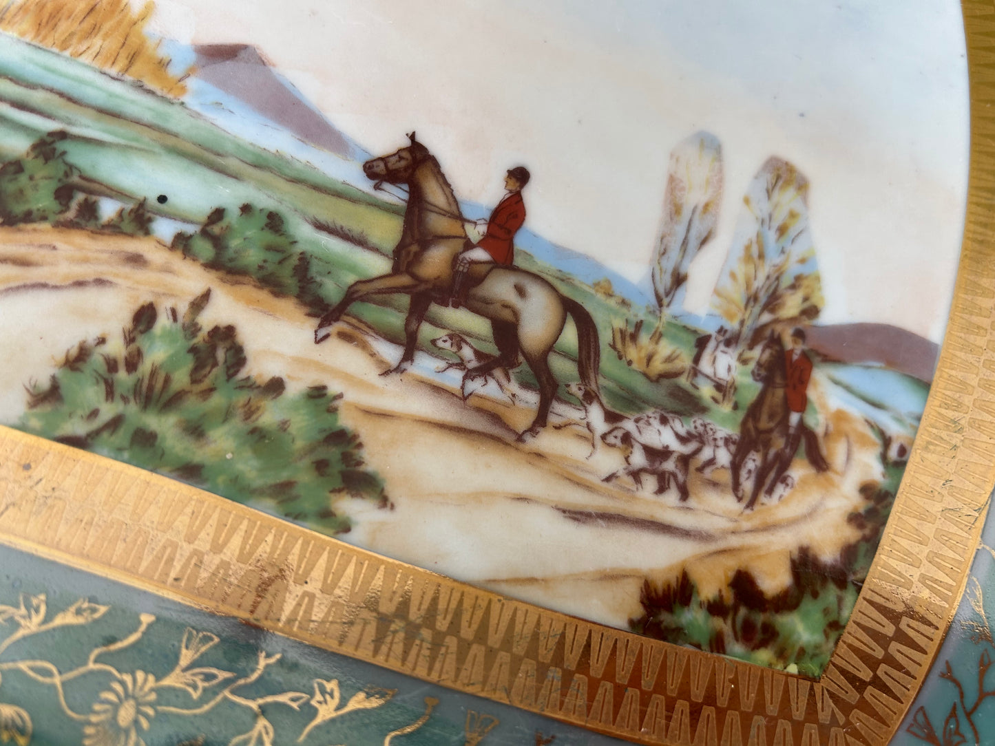 Rare C P Limoges Hunting Scene serving platter / tray