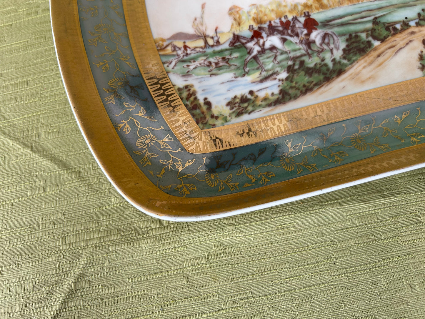 Rare C P Limoges Hunting Scene serving platter / tray