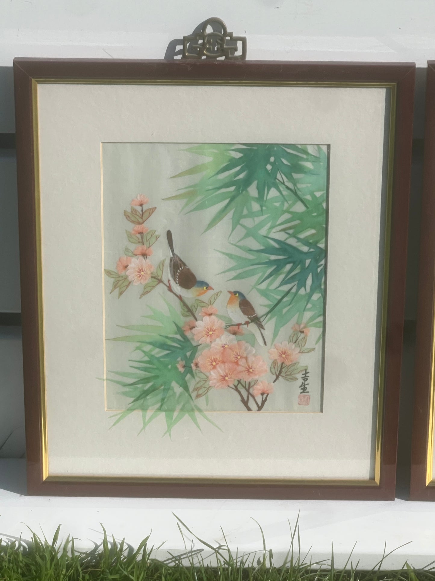 Original Set Of 4 Chinese Watercolours Silk Signed COA Rinalda Ward Qui-sang