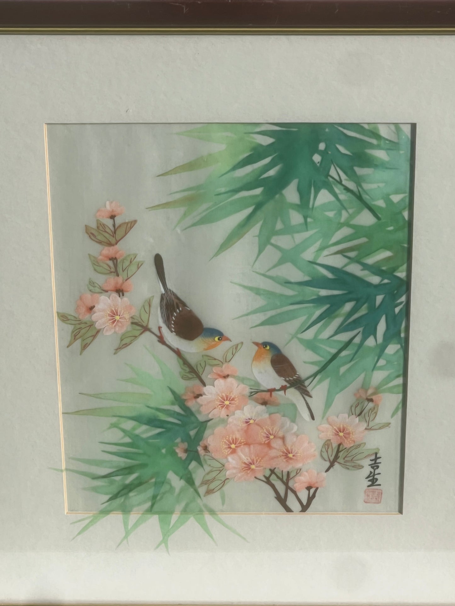 Original Set Of 4 Chinese Watercolours Silk Signed COA Rinalda Ward Qui-sang