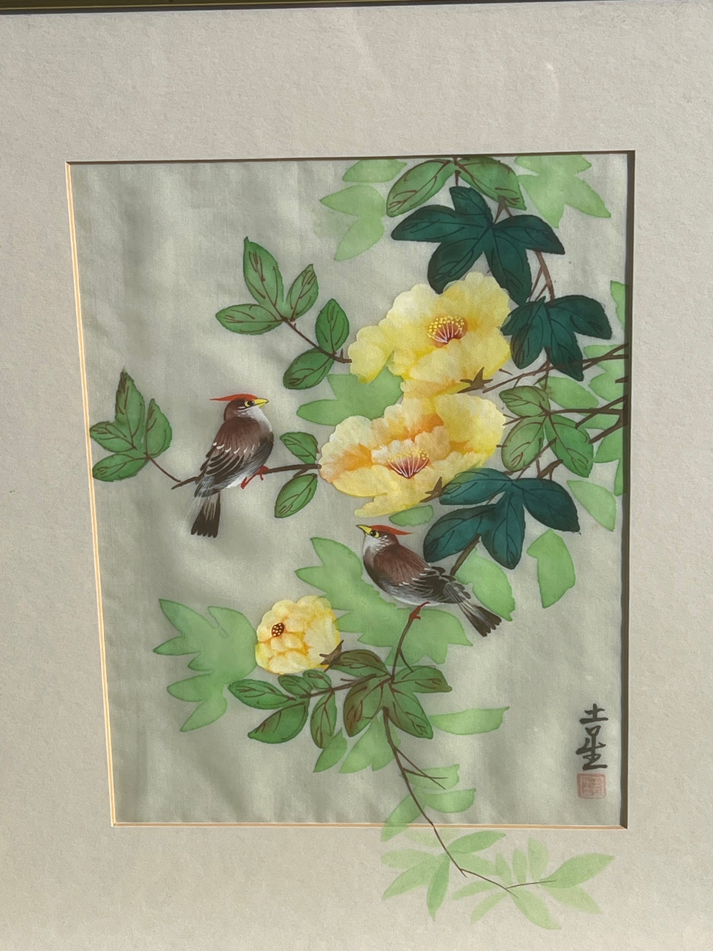 Original Set Of 4 Chinese Watercolours Silk Signed COA Rinalda Ward Qui-sang