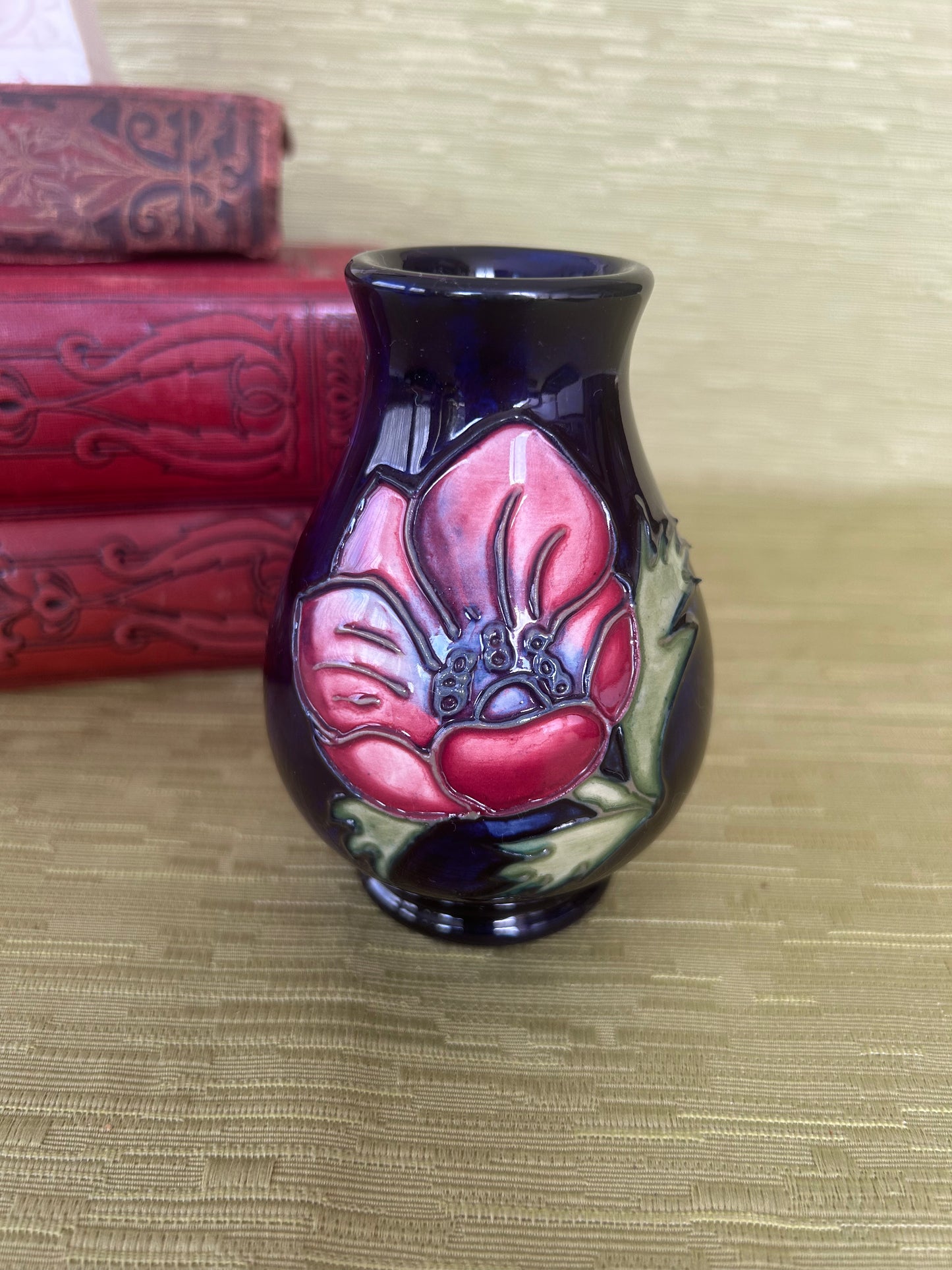 Moorcroft Pottery Anemone Blue Pattern Baluster Vase