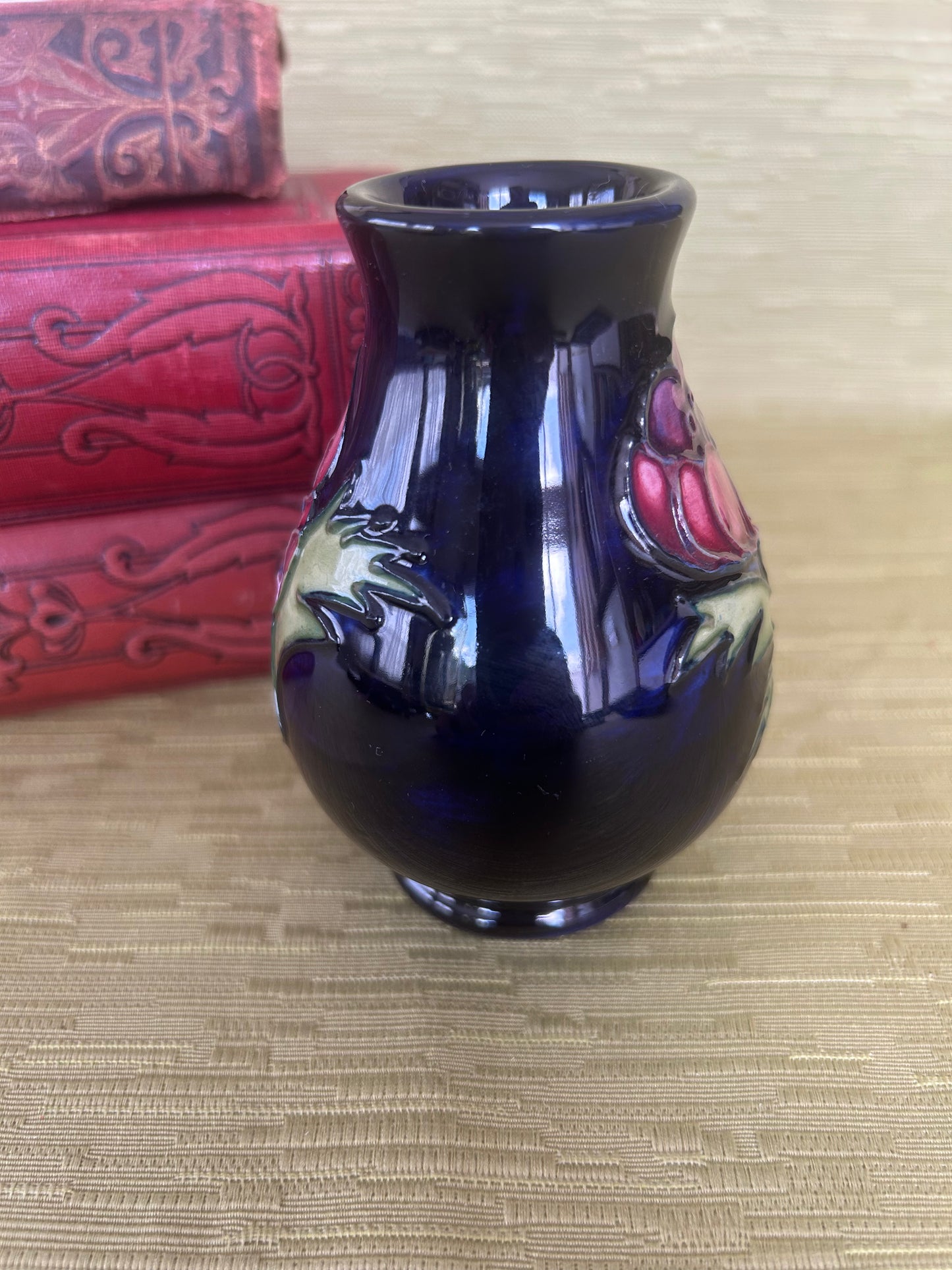 Moorcroft Pottery Anemone Blue Pattern Baluster Vase