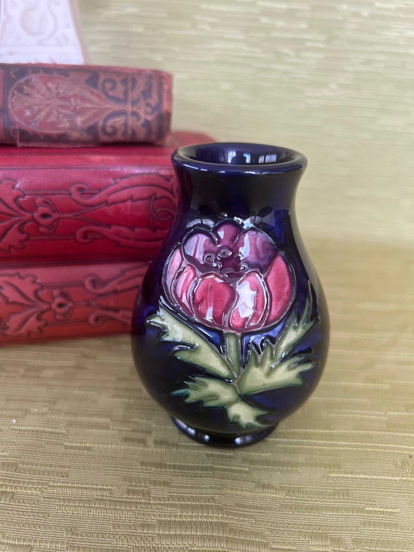 Moorcroft Pottery Anemone Blue Pattern Baluster Vase