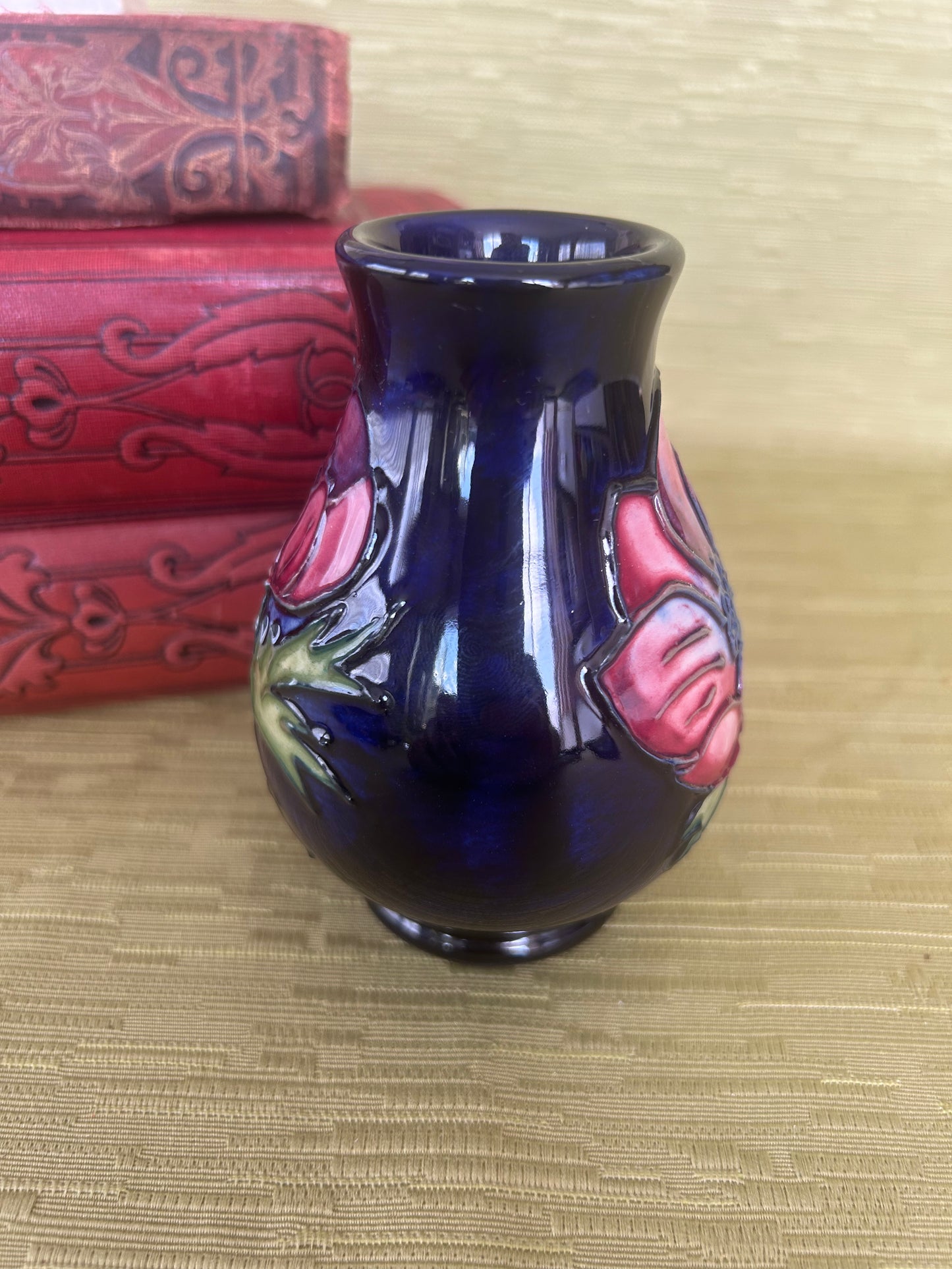 Moorcroft Pottery Anemone Blue Pattern Baluster Vase